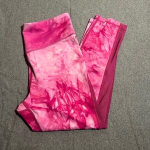 ZYIA Active Pink Tie Dye Cropped/Capri Leggings Size 6-8